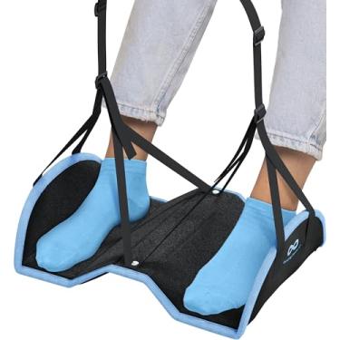 Imagem de Apoio de pé ergonômico para avião Everlast Comfort – Rede para pés – apoio de pé ajustável para viagem (espuma de memória premium)