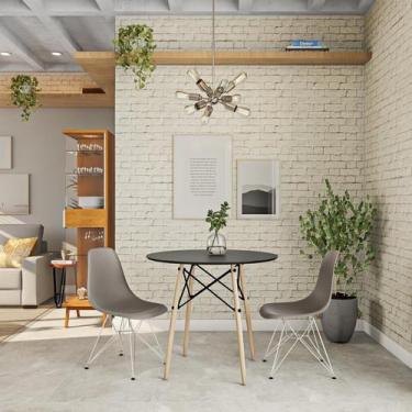 Imagem de Mesa de Jantar Redonda Delft Preto 90 cm - Mobly