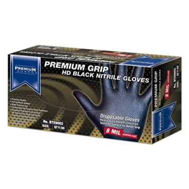 Imagem de Premium Guard - Luvas De Nitrila Descartáveis Para Serviço Pesado, 8 Mil, Sem Pó, Pretas, 50 Por Caixa (Extra Grande)