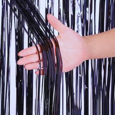 Imagem de Kit 10 Cortinas Metalizada Franja Lisa, Decoração ,Festa Balada, Chá d