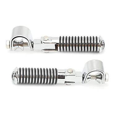 Imagem de Pair of Motorcycle Foot Pegs Clamp Footrest Mount for 1in Engine Crash Bar Guard Fit Pedal Motorbike Parts for Indoor(Stainless steel color)