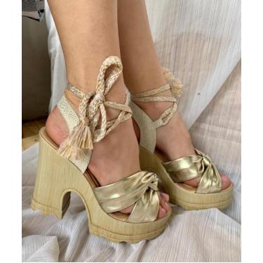 Imagem de Sandália Dourada Cordão do 34 ao 39 - Cheia de Estilo 