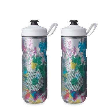 Imagem de HydraPak | Garrafa Polar – Pacote com 2 garrafas de água com isolamento Polar Sport – Sem BPA, garrafa esportiva e de bicicleta com alça (Splash Multi, 600 ml)