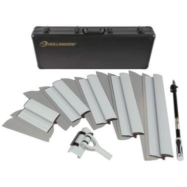 Imagem de ROLLINGDOG Conjunto de lâminas de desnatação para drywall – inclui haste de extensão e estojo de transporte, alça fácil de transportar 13 peças e 5 lâminas extras, lâmina de revestimento desnatado