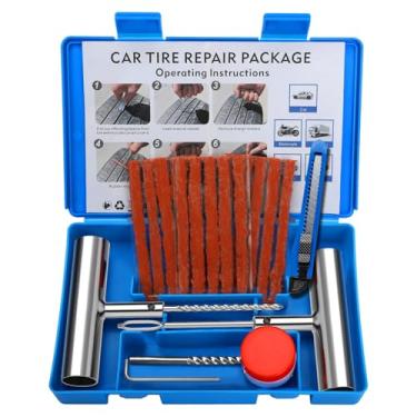 Imagem de BETOOLL Kit universal de reparo de pneus, kit de plugue de pneu de emergência resistente com 22 peças, para carro, motocicleta, caminhão, ARB, ATV, trator, trailer, SUV, trailer