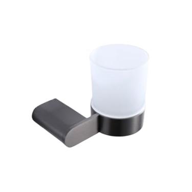 Imagem de Ferragens para banheiro cinza 304, porta-toalhas de aço inoxidável, suporte para papel higiênico, suporte para sabonete líquido, toalheiro, kit para banheiro (porta-copos)