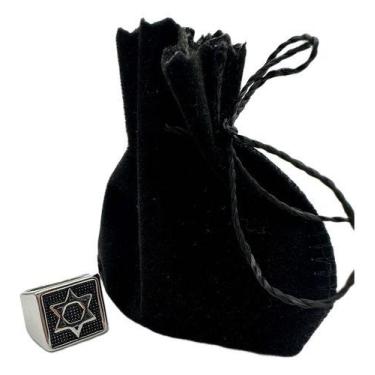 Imagem de Anel Estrela De Davi De Aço Inox Hexagrama Masculino - Nevatto Acessór
