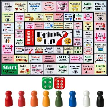 Imagem de Xvolt Drinking Board Games for Adults, Rubber Mat Drinking Board Game, Funny Party Interactive Drinking Games for Game Night, Birthday, Family Play or Any Occasion, Age 21+, 2-8 Players