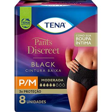 Imagem de TENA Calcinha Descartável Tena Pants Discreet Preta P/M 8 Unidades