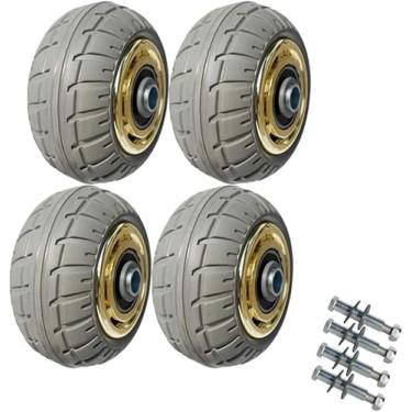 Imagem de 3 Polegadas, 4 Polegadas, 5 Polegadas, 6 Polegadas, Rodas De 8 Polegadas, Borracha Muda Resistente, Carrinhos, Rodas De Reboque Com Acessórios De Montagem, 4 inches (wide)