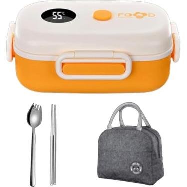 Imagem de Caixa Bento Com Visor Inteligente De Temperatura Luh Caixa Com Recipiente Luh Caixa Bento Térmica Adulto, A