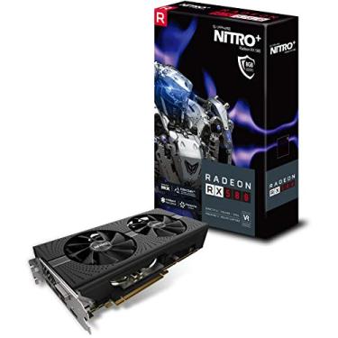 Imagem de Sapphire 11265-01-20G Radeon NITRO+ Rx 580 8GB GDDR5 Dual HDMI/DVI-D/Dual DP com placa traseira (UEFI) PCI-E placa de vídeo