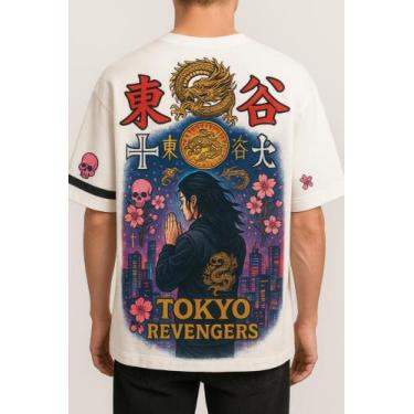 Imagem de Camiseta Streetwear Oversized Masculina anime tokyo revengers - swagon