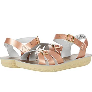 Imagem de Salt Water Sandals Sun-San Boardwalk Sandálias femininas de couro, Ouro rosa, 5 Big Kid