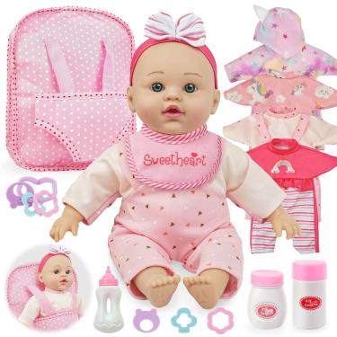 Imagem de Boneca de corpo macio SMILESSKIDDO 30 cm com mochila e roupas