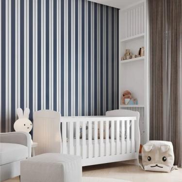 Imagem de Papel de Parede Revoada Listrado Azul Marinho 4454