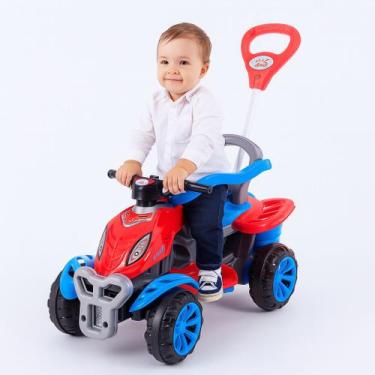 Imagem de Carrinho Andador De Passeio Infantil Quadriciclo Com Empurrador Maral
