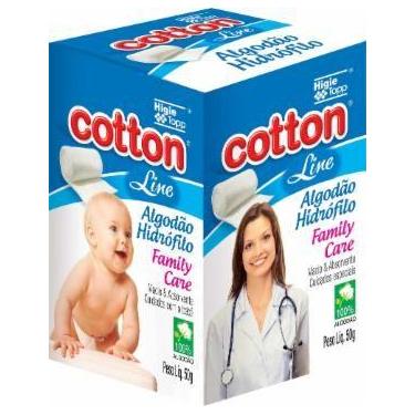 Imagem de Algodão Hidrófilo Cotton Line 25g - Kit Com 60 ou 10 Pacotes
