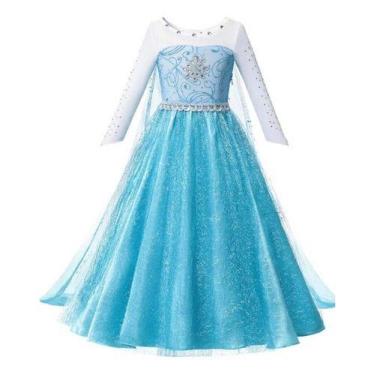 Imagem de Vestido Fantasia Frozen 1 Princesa Elsa Rainha Gelo Neve - Baby Plush,