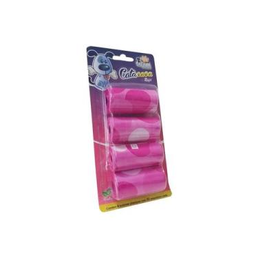 Imagem de Refil 4 Rolos Cata Caca Saco Plastico Savana Cachorro Gatos, Rosa