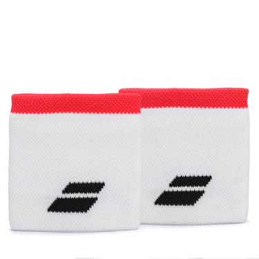 Imagem de Munhequeira Babolat Logo Curta com 02 Unidade Branca e Vermelha