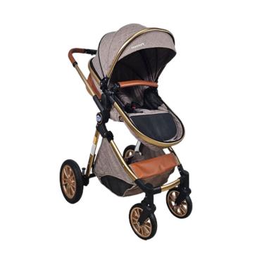 Imagem de Carrinho De Bebe Europeu Luxo 3 Em 1 Ares Plus Marrom Grena - Passear Baby