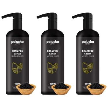 Imagem de Kit 3 Shampoo Neutro e Para Filhotes Caviar Para Cães 500ml Peluche, C