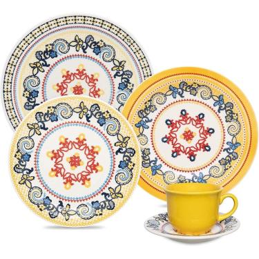 Imagem de Jogo De Jantar Oxford Linha Luxo 30 Pc em Ceramica Alto Brilho Estampada