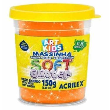 Imagem de Massinha para Modelar Soft com Glitter - 150g - Acrilex - LARANJA