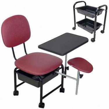 Imagem de Kit Manicure Cadeira Cirandinha com tampo articulado e Parapé removíve