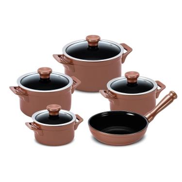 Imagem de Jogo de Panelas de Cerâmica Clear 5 Peças Cobre Ceraflame