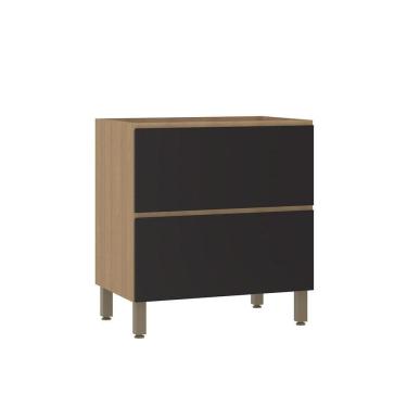 Imagem de Balcão De Cozinha 80cm 1 Porta E 1 Gaveta Sem Tampo Slim Luc Freijó/preto