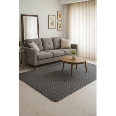 Imagem de Genérico Tapete Decorativo para Sala, Antiderrapante, Moderno e Sofisticado, 200x240 cm (cinza escuro)