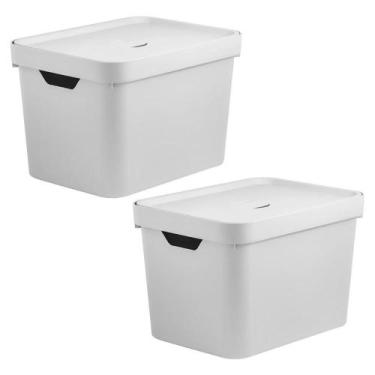 Imagem de Caixa Organizadora Multiuso Escritorio 2Un Ou Cube - Branca