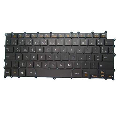 Imagem de Teclado de laptop para LG 14Z90N-V.AP52G AP52A2 14Z90N-V.AA78B AA75A1 AA75V1 AA75A3 14Z90N-VR54J1 14Z90N-VR76K 14Z90N-U.AAS7U1 AR52A5 ARW5U1 AAS6U1 Brasil BR Preto Sem moldura e com retroiluminação