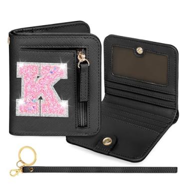 Imagem de YQE Carteira com inicial RFID para meninas pequenas, presentes na moda, aniversário, Natal, meia ideia de presente para adolescentes, filha, neta, sobrinha, 6, 7, 8, 9, 10, 11, 12, 13 anos, Preto, K