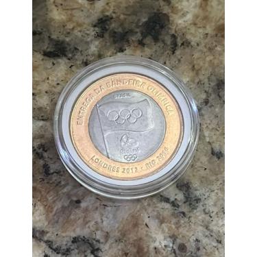 Imagem de MOEDA COMEMORATIVA OLIMPÍADAS RIO 2016 - ENTREGA DA BANDEIRA