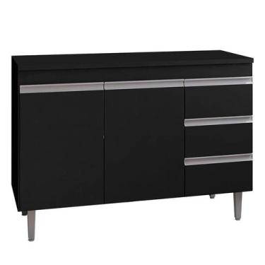 Imagem de Balcão de Pia Andréia 100 cm Preto  AJL - AJL Móveis