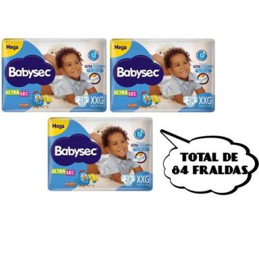Imagem de Fralda Babysec Ultrasec -Tam XXG - (3 pacotes-28 cada pacote) total de