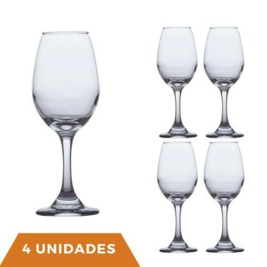 Imagem de Conjunto 4 Taças de Vinho Resistente Degustação Vinho 365ml  - CRISTAR