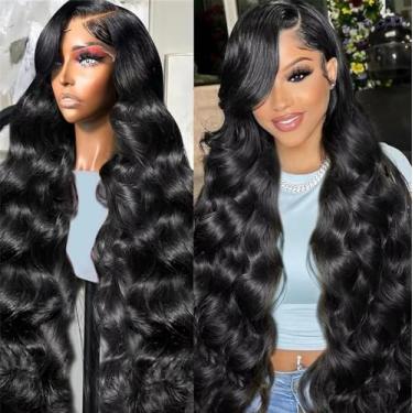 Imagem de Lemoda Peruca Lace Front Ondulada 13X6, Cabelo Humano, Densidade 200%, Hd, Transparente, Pré-Depilada, Com Baby Hair, 14A, Virgem, Sem Cola, Para Mulheres, 18"