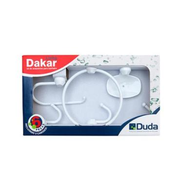 Imagem de Kit Acessórios para Banheiro Dakar ABS Branco 5PCS - DUDA