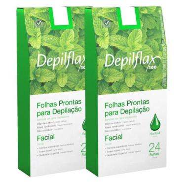 Imagem de Kit 2 Caixas Folhas Prontas Cera Depilatória Depilação Facial Depilfla