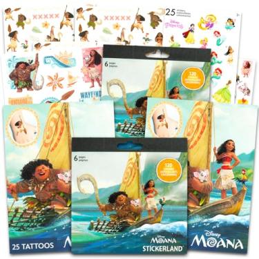 Imagem de Disney Conjunto De Adesivos E Tatuagens Da Moana - Pacote Com 50 Temporárias, Mais 200 Adesivos, Lembrancinhas Para Festas