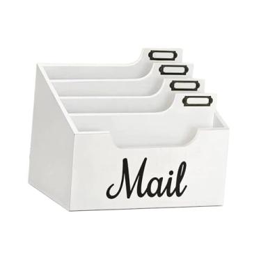 Imagem de Bothyi Organizador de correspondências de com etiquetas de nome Organizador de arquivos de mesa Classificador de cartas para balcão Acessórios de