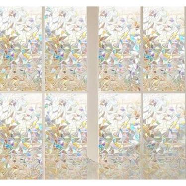 Imagem de Película Adesiva Decorativa 3D Eletrostática Mod. Mosaico Ladrilho para Portas Janela e Box Banheiro