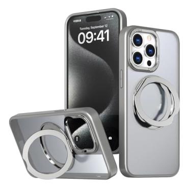 Imagem de Capa Premium para iPhone com suporte giratório de 360° (Titanium, iPhone 16 Pro Max - 6,9(três câmeras))