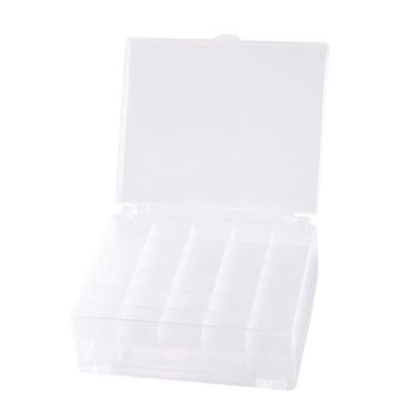 Imagem de oshhni Caixa de armazenamento de bobinas, protetor de caixa de bobinas, resistente a arranhões, 60 grades para máquina de costura, organizador de linha,