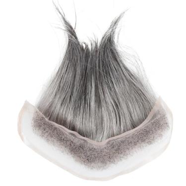 Imagem de Amiable Toupee masculina testa 100% cabelo humano peruca frontal de renda francesa para homens Sistema de substituição em forma de V natural peruca para homens cabelo humano #1B80