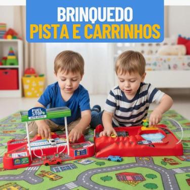 Imagem de Pista Lava Rápido e Posto de Gasolina de Brinquedo  Kit com Carrinhos 